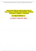 TEST BANK FOR SUCCESS IN PRACTICAL / VOCATIONAL NURSING 8TH EDITION: KNECHT. WITH 100% CORRECT ANSWERS.  GUARANTEED A+ LATEST UPDATE 2024