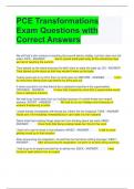 PCE Transformations Exam Questions with Correct Answers