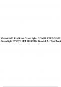 Virtual ATI Predictor Green light/ COMPLETED VATI  Greenlight STUDY SET 2023/2024 Graded A+ Test Bank.