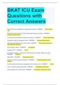 BKAT ICU Exam Questions with Correct Answers