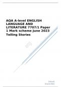 AQA A-level ENGLISH LANGUAGE AND LITERATURE Paper 1 Mark scheme June 2023