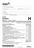 GCSE AQA May 2024 Higher German Paper 1 Listening