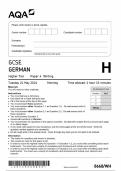 GCSE AQA May 2024 Higher German Paper 4 Writing