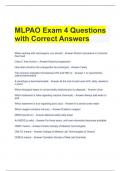 MLPAO Exam 4 Questions with Correct Answers 