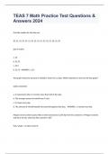 TEAS 7 Math Practice Test Questions & Answers 2024