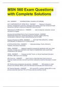 Bundle For MSN 560 Exam Questions with Complete Solutions