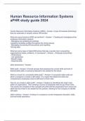 Human Resource Information Systems aPHR study guide 2024