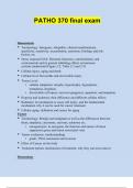 PATHOPHYSIOLOGY 370 FINAL EXAM STUDY GUIDE 2024 UPDATE