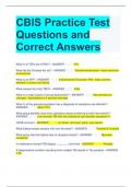 CBIS Practice Test Questions and Correct Answers