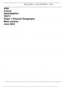 AQA A-level GEOGRAPHY Paper 1 Physical Geography Wednesday 17 May 2023 PACKAGE