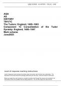 AQA AS HISTORY 7041/1C The Tudors: England, 1485–1603 Component 1C Consolidation of the Tudor Dynasty: England, 1485–1547 Mark scheme June2023