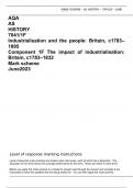 AQA AS HISTORY 7041/1F Industrialisation and the people: Britain, c1783–1885 Component 1F The impact of industrialisation: Britain, c1783–1832 Mark scheme June2023