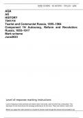 AQA AS HISTORY 7041/1H Tsarist and Communist Russia, 1855–1964 Component 1H Autocracy, Reform and Revolution: Russia, 1855–1917 Mark scheme June2023