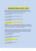 OB HESI EXIT PRACTISE TEST Questions and Answers (2024/2025)(Verified Answers) : Download To Get An A
