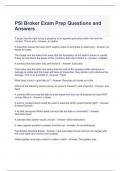 PSI Broker Exam Prep Questions and Answers