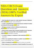 NHA CBCS Exam Questions and Answers (2024) (100% Verified Answers by Expert