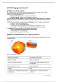 Summary Unit 6 Cambridge IGCSE ENvironmental Management (Managing natural hazards)