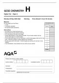 AQA GCSE CHEMISTRY H Higher Tier Paper 1 2023