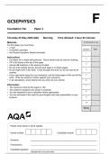 AQA GCSEPHYSICS F Foundation Tier Paper 2023