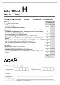 AQA GCSE PHYSICS H Higher Tier Paper 1 2023