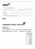 AQA GCSE  COMBINED SCIENCE: TRILOGY F Foundation Tier Chemistry Paper 1F 2023