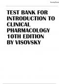 Test Bank Introduction to Clinical Pharmacology 10th Edition Visovsky,Complete Test Bank