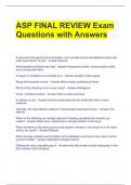 ASP FINAL REVIEW Exam Questions with Answers 