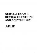 NURS 660 EXAM QUESTIONS WITH ANSWERS LATEST UPDATED 2024 (ADHD)