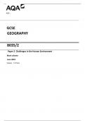 AQA GCSE GEOGRAPHY 8035/2 Paper 2 Challenges in the Human Environment Mark scheme 2023