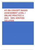 ATI RN CONCEPT BASED ASSESSMENT  LEVEL 1 ONLINE PRACTICE A  2023   100