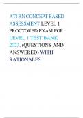ATI RN Concept based assessment level 1 proctored exam for level 1 Test Bank
