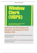 USPS Exam 421 SSA Academy (56 Questions and Answers) A+ Score Solutions 2024.  Terms like: Domestic Mail Manual (DMM) - Answer: Sets forth the policies and regulations governing domestic mail.