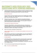 MATERNITY HESI PEDS NOV 2023 QUESTIONS WITH VERIFIED ANSWERS GRADED A+