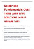 2024 Databricks Fundamentals QUES TIONS WITH 100% SOLUTIONS LATEST UPDATE 