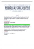 ANCC PMHNP PSYCH-MENTAL HEALTH NP LATEST TEST 1, 2, & 3 EXAM.ACTUAL EXAMS WITH REAL QUESTIONS AND 100% CORRECT ANSWERS WITH RATIONALES. LATEST 2023/2024 (TEST 1-3 LATEST VERSIONS 100 QS AND ANS EACH) | NEW VERSION ALREADY GRADED A+