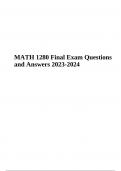 MATH 1280 Final Exam Questions With Correct Answers Latest Updated 2024 (GRADED) & MATH 1280 Final Exam Prep Questions With Answers Latest Updated 2024 (GRADED)