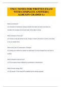 TNCC NOTES FOR WRITTEN EXAM  WITH COMPLETE ANSWERS |  ALREADY GRADED A+