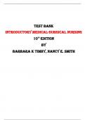 Test Bank for Introductory Medical-Surgical Nursing 10th Edition by Barbara K Timby, Nancy E. Smith |All Chapters,  Year-2024|