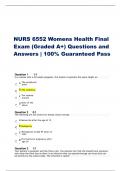 NURS 6552 Womens Health Final Exam (Graded A+) Questions and Answers | 100% Guaranteed Pass Question 1 1/1