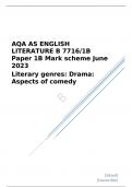 AQA AS ENGLISH LITERATURE B Paper 1B Mark scheme June 2023