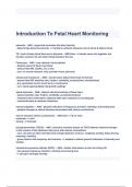 Introduction To Fetal Heart Monitoring Certification Questions with correct Answers Latest 2024( A+ GRADED 100% VERIFIED).
