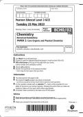 EDEXCEL CHEMISTRY 8CHO AS LEVEL JUNE 2023 PAPER 2 CORE ORGANIC AND PHYSICAL CHEMISTRY