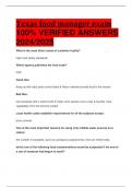 Texas food manager exam 100% VERIFIED ANSWERS  2024/2025