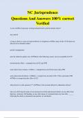 NC Jurisprudence Questions And Answers 100% correct  Verified