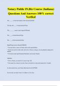 Notary Public IN.Biz Course (Indiana) Questions And Answers 100% correct  Verified