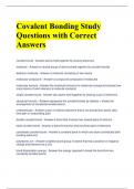 Covalent Bonding Study Questions with Correct Answers