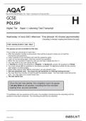 AQA GCSE POLISH Higher Tier Paper 1 Listening Test Transcript 2023