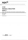 AQA GCSE PHYSICAL EDUCATION 8582/1 Paper 1 The human body and movement in physical activity and sport Mark scheme June 2023