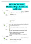 NUR2407 Section P2: Pharmacology Quiz Answers and Instructions for Nurses