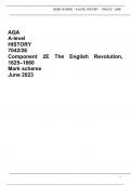 AQA A-level HISTORY 7042/2E Component 2E The English Revolution, 1625–1660 Mark scheme June 2023